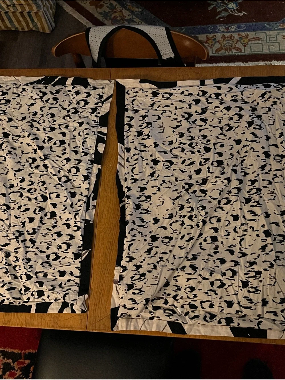 Anthropologie Black and White Abstract Animal Sham Pillow Set